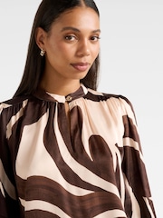 Forever New Brown Kai Gathered Detail Blouse - Image 3 of 5