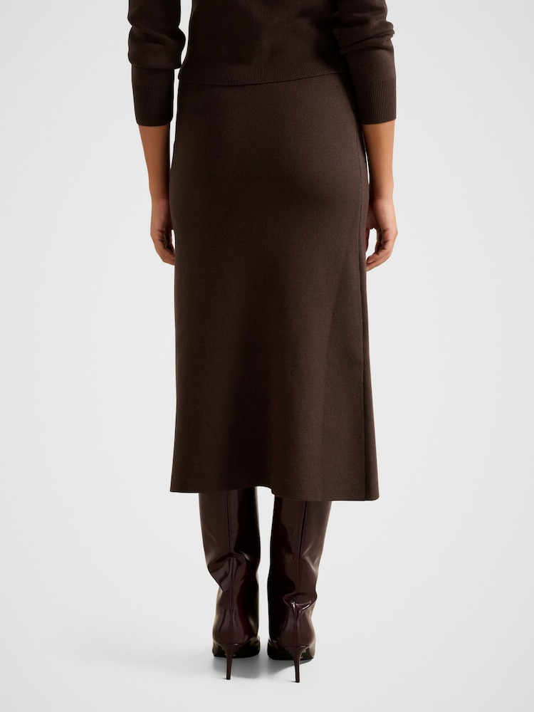 Forever New Brown Ally Knitted Midi Skirt - Image 2 of 5 Forever New Brown Ally Knitted Midi Skirt - Image 2 of 5