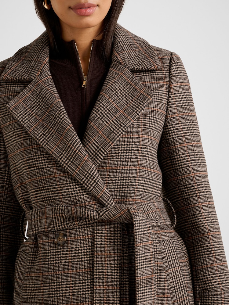 Forever New Brown Luccia Belted Checked Coat - Image 5 of 5 Forever New Brown Luccia Belted Checked Coat - Image 5 of 5