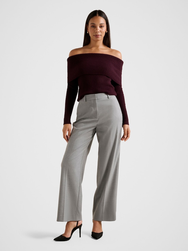 Forever New Purple Ashley Ribbed Knitted Bardot Neck Top - Image 2 of 5 Forever New Purple Ashley Ribbed Knitted Bardot Neck Top - Image 2 of 5