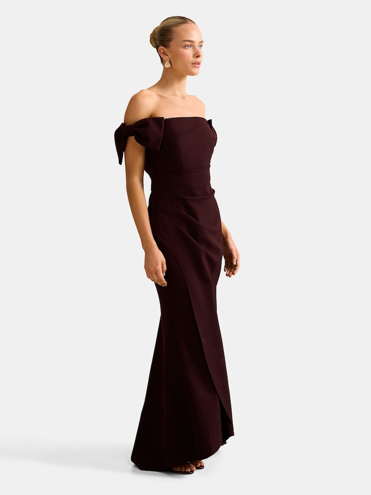 Forever New Purple Kalee Bow Wrap Skirt Dress - Image 2 of 4 Forever New Purple Kalee Bow Wrap Skirt Dress - Image 2 of 4