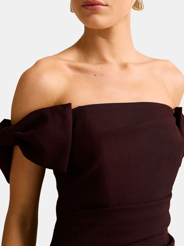 Forever New Purple Kalee Bow Wrap Skirt Dress - Image 4 of 4 Forever New Purple Kalee Bow Wrap Skirt Dress - Image 4 of 4