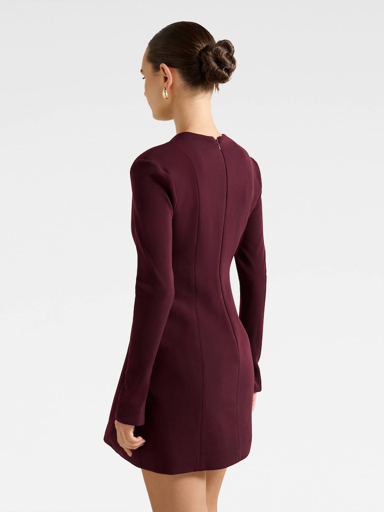 Forever New Purple Ruby Long Sleeves Structured Mini Dress - Image 2 of 5 Forever New Purple Ruby Long Sleeves Structured Mini Dress - Image 2 of 5