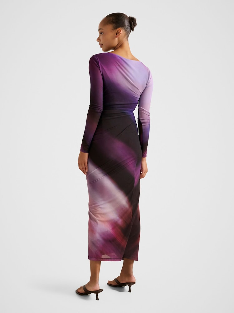 Forever New Purple Stephanie Long Sleeves Midi Dress - Image 2 of 4 Forever New Purple Stephanie Long Sleeves Midi Dress - Image 2 of 4