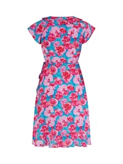 Blå/pink - Pour Moi Penny Flæse Wrap Vævet Strandkjole - Billede 5 af 5