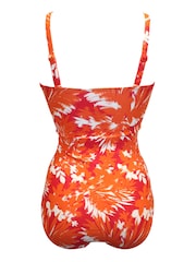 Motif tropical orange - Maillot de bain Pour Moi Santa Monica gainant au ventre à bretelles amovibles - Image 5 sur 5