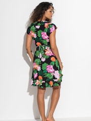 Pour Moi Black Penny Frill Wrap Woven Beach Dress - Image 2 of 4