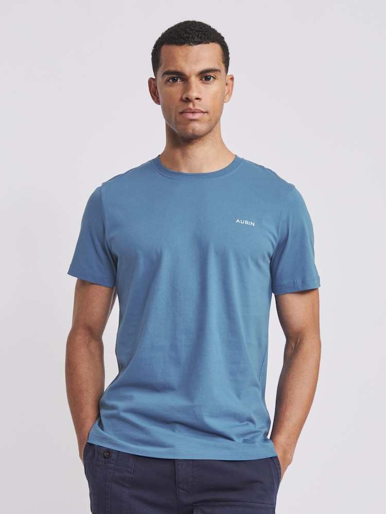 Aubin Blue Appledore Crew Neck T-Shirt - Image 1 of 1