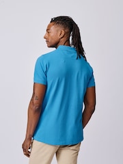 Aubin Blue Oliver Pique Polo Shirt - Image 2 of 3