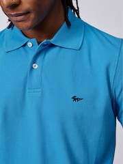 Aubin Blue Oliver Pique Polo Shirt - Image 3 of 3