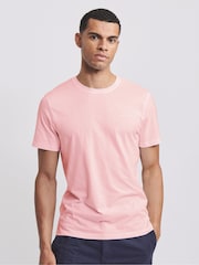 Aubin Pink Appledore Crew Neck Polo T-Shirt - Image 1 of 1