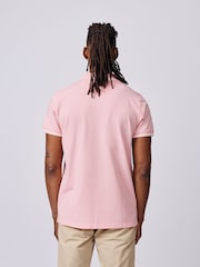 Aubin Pink Eden Tipped Pique Polo Shirt - Image 2 of 3
