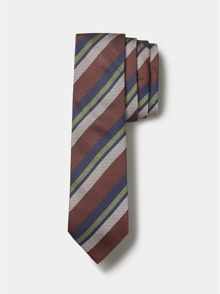 Marrón oscuro - Corbata de seda de Aubin - Imagen 1 de 2