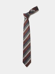 Marrón oscuro - Corbata de seda de Aubin - Imagen 2 de 2