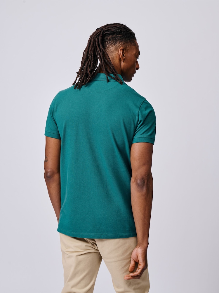 Aubin Green Oliver Pique Polo Shirt - Image 1 of 3