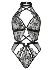 Ann Summers Black Rosella Lace Halterneck Crotchless Body - Image 5 of 5