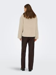 JDY Grey Sherpa Jacket - Image 4 of 8