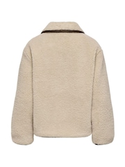 JDY Grey Sherpa Jacket - Image 8 of 8