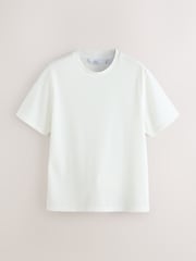 White Ottoman Single Short Sleeve Textured T-Shirt - Image 5 of 7