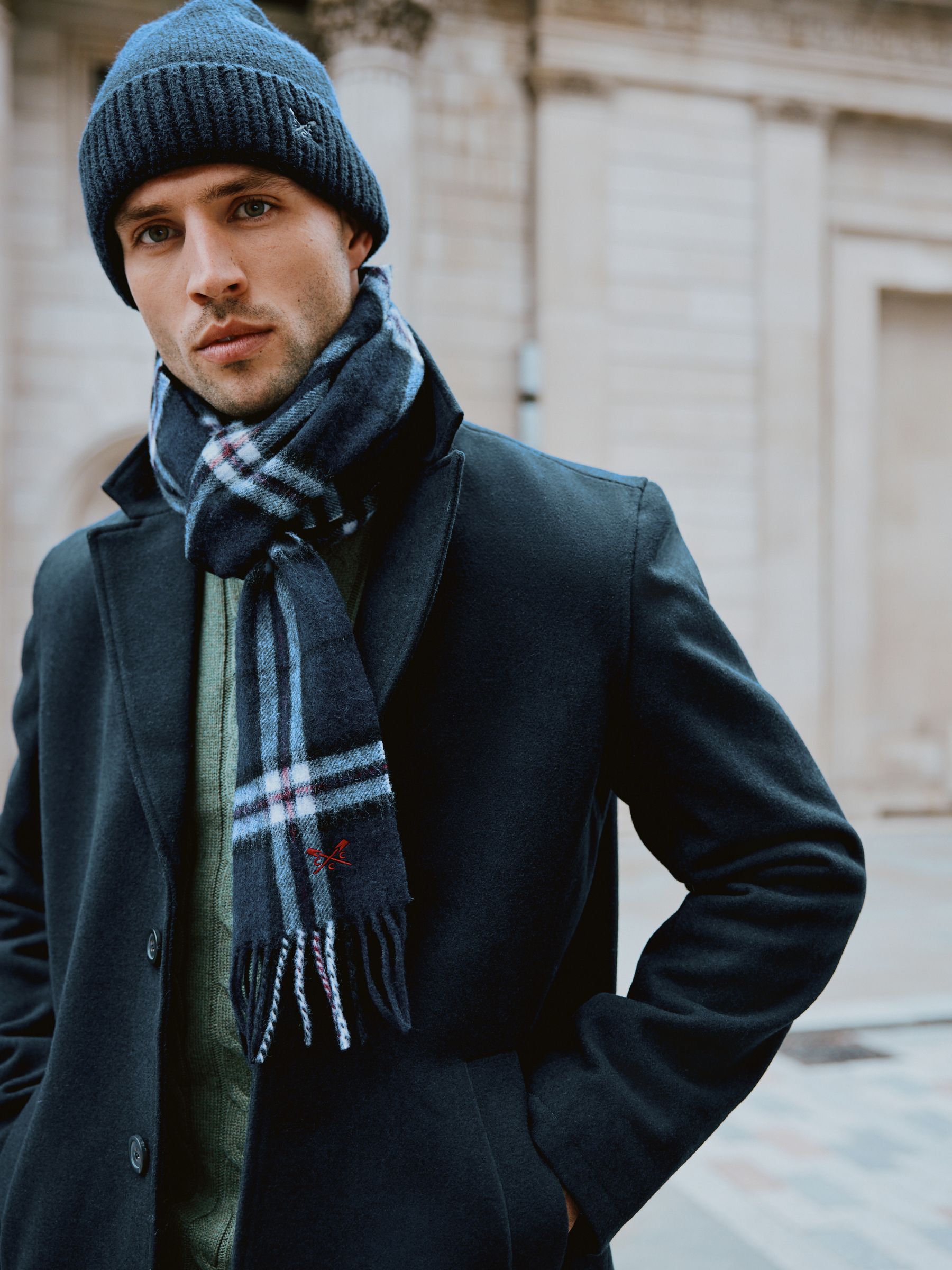 Buy Crew Clothing Blue Wool Scarf from Next Croatia