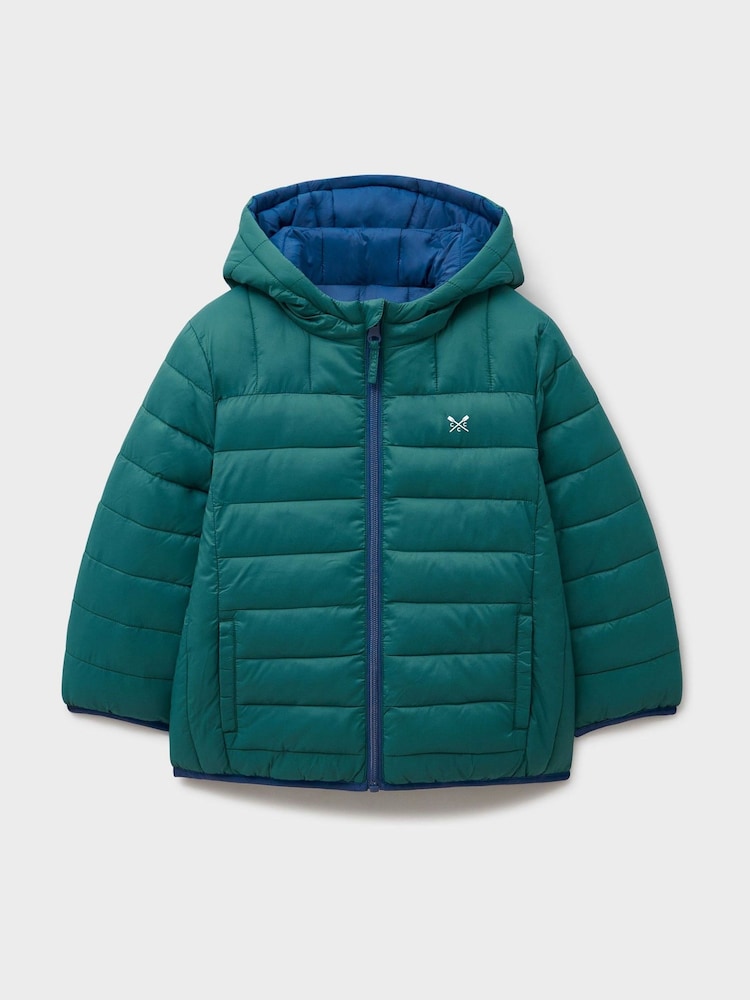 Crew Clothing Green Reversible Lightweight Lowther Jacket - Image 3 of 3 Crew Clothing Green Reversible Lightweight Lowther Jacket - Image 3 of 3