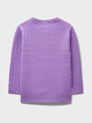 Crew Clothing Purple Heritage Cable Crew-Neck Jumper - Image 2 of 3