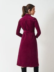 Crew Clothing Red Sienna Midi Cord Shirt Dress - Image 3 of 5