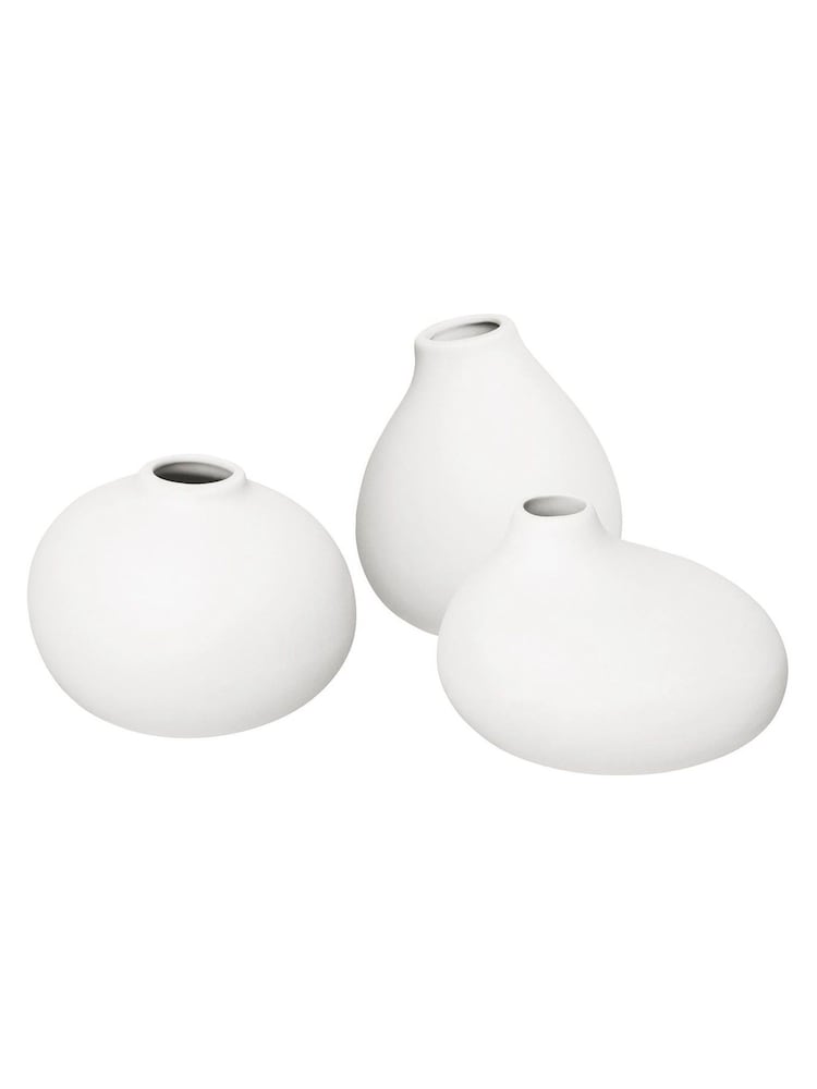 blomus 3 Piece White NONA Vase Set - Image 2 of 2 blomus 3 Piece White NONA Vase Set - Image 2 of 2