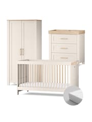 Silver Cross 4 Piece Natural Seville Furniture with Mattress Set - Image 1 of 6