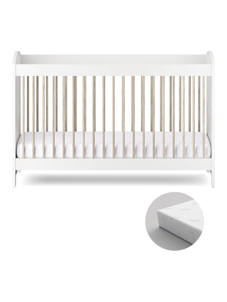 Silver Cross White Valencia Cot Bed with TrueFit Mattress - Image 1 of 6