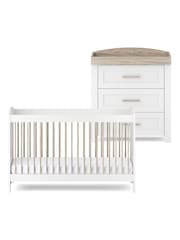 Silver Cross White Valencia Cot Bed and Dresser - Image 1 of 6