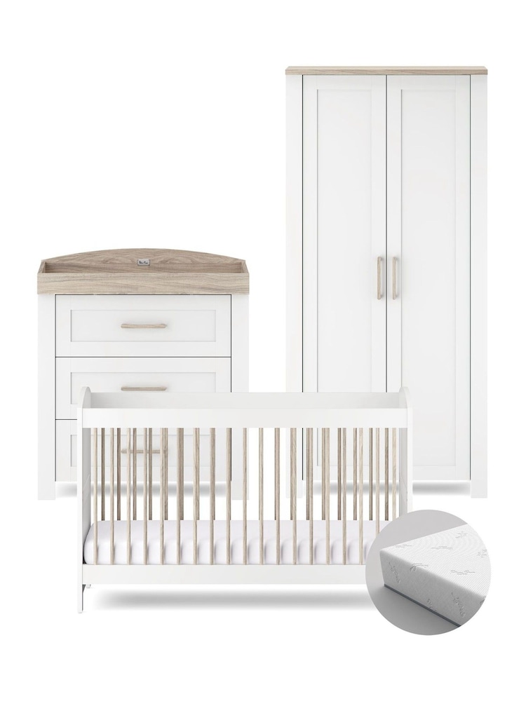 Silver Cross 4 Piece White Valencia Furniture with Mattress Set - Image 1 of 6