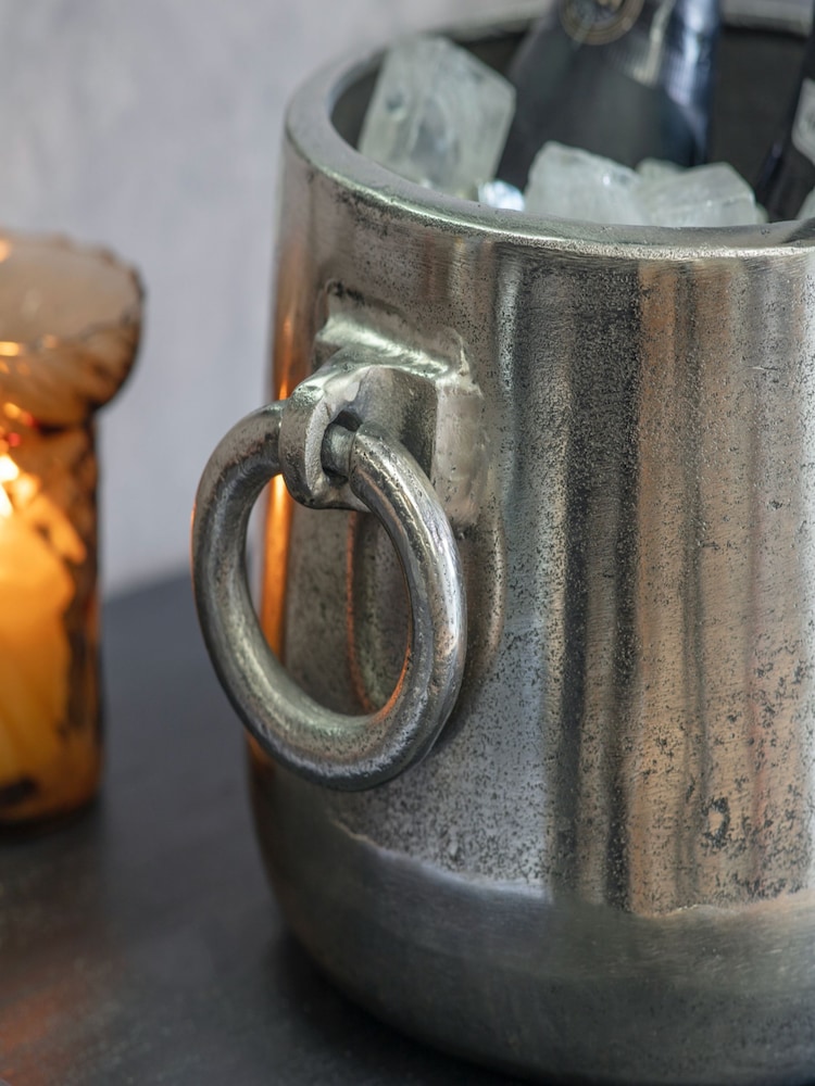 One.World Silver Smithfield Wine Cooler with Ring Handles - Image 2 of 2 One.World Silver Smithfield Wine Cooler with Ring Handles - Image 2 of 2