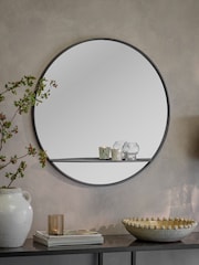 One.World Black Portland Iron Shelf Mirror - Image 1 of 2