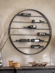 One.World Black Portland 12 Bottle Wall Wine Rack - Image 1 of 2