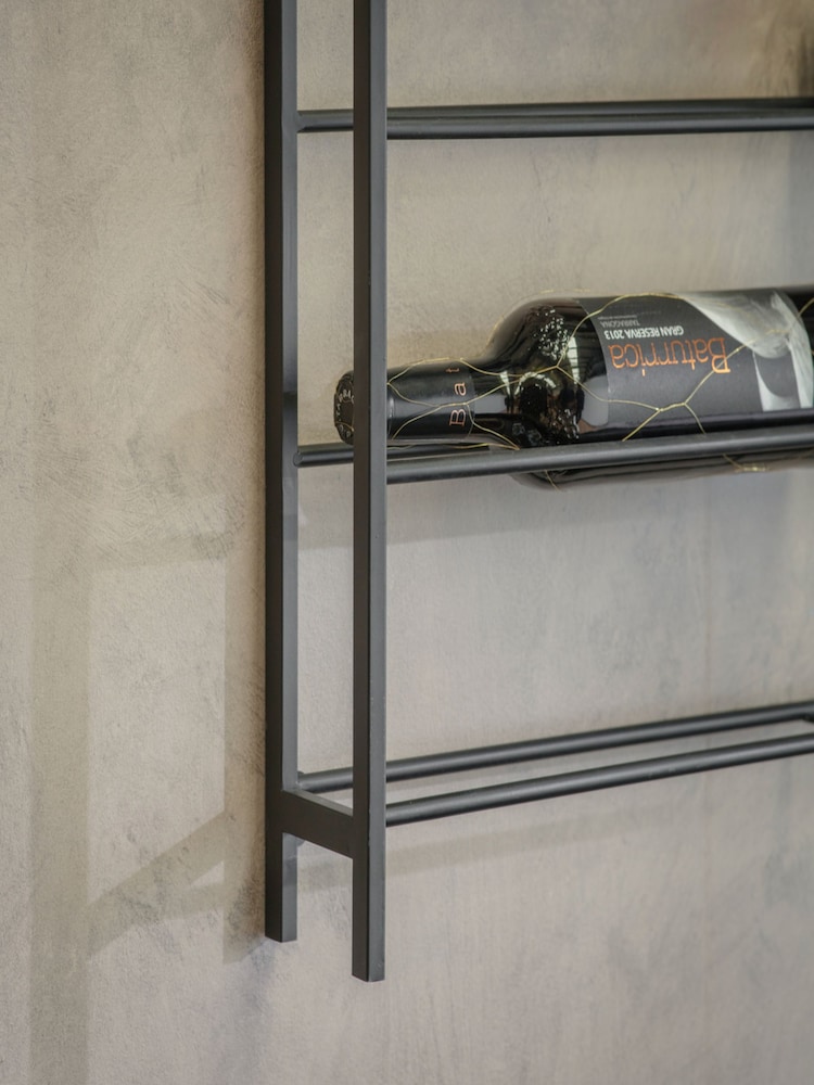 One.World Black Portland 20 Bottle Wall Wine Rack - Image 2 of 2 One.World Black Portland 20 Bottle Wall Wine Rack - Image 2 of 2