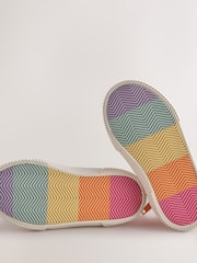 Little Bird by Jools Oliver Pink/Purple Pastel Rainbow Heart Quilted Hi-Top Trainers - Image 3 of 6