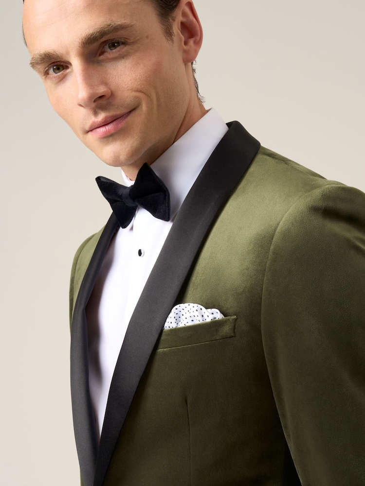 green velvet dress jacket Green Velvet Tuxedo Suit – StudioSuits main image 1