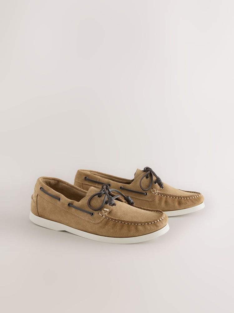 Stone Leather Boat Shoes - Image 1 of 6 Stone Leather Boat Shoes - Image 1 of 6