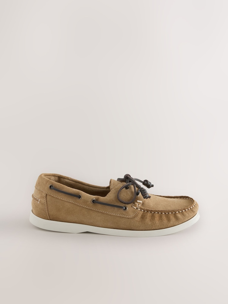 Stone Leather Boat Shoes - Image 2 of 6 Stone Leather Boat Shoes - Image 2 of 6