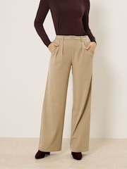 Long Tall Sally Natural Buckle Wide Leg Trousers - Image 2 of 5