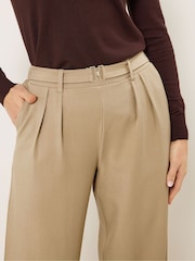 Long Tall Sally Natural Buckle Wide Leg Trousers - Image 4 of 5