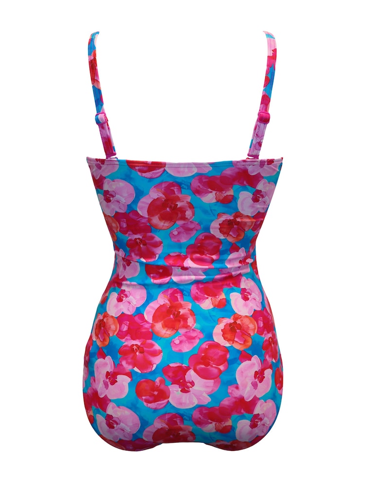 Pour Moi Blue Petite Santa Monica Removable Straps Tummy Control Swimsuit - Image 4 of 4 Pour Moi Blue Petite Santa Monica Removable Straps Tummy Control Swimsuit - Image 4 of 4