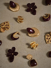 Mint Velvet Gold Tone Heart Drop Earrings - Image 5 of 5