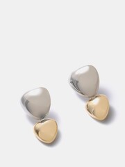 Mint Velvet Gold Tone Mixed Metal Drop Earrings - Image 2 of 3