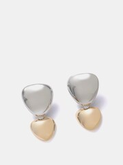 Mint Velvet Gold Tone Mixed Metal Drop Earrings - Image 3 of 3