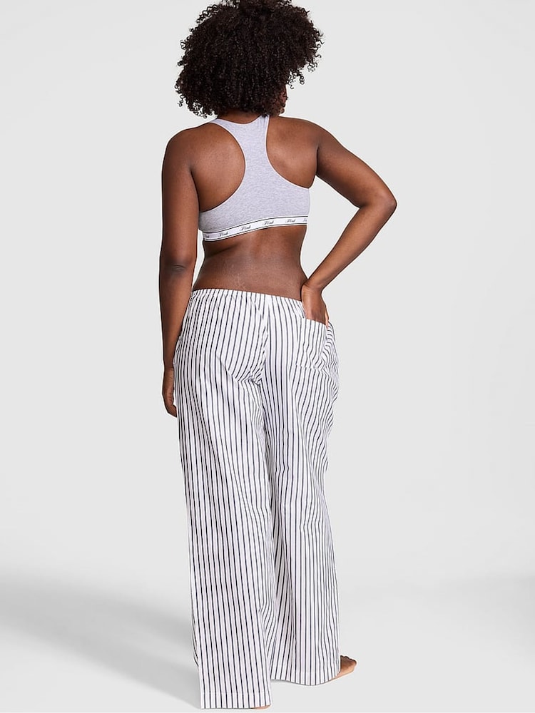 Victoria's Secret Pink Navy Blue Stripe Long Split Leg Pyjama Bottoms - Image 2 of 2 Victoria's Secret Pink Navy Blue Stripe Long Split Leg Pyjama Bottoms - Image 2 of 2