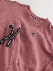 Baker by Ted Baker Plum Purple Textured T-Shirt and Shorts Set - Image 4 of 6