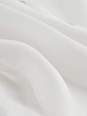 أبيض - قميص شفاف بأكمام قصيرة وياقة حرف V - صورة 8 من 8