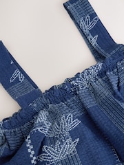 Navy Print Sleeveless Bubblehem Top - Image 6 of 7